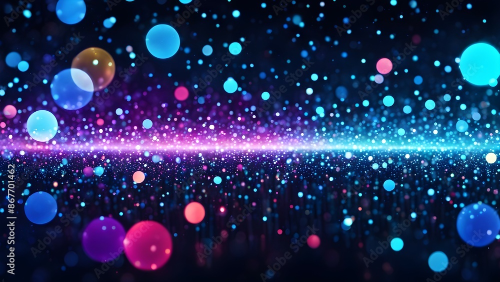 Poster a computer generated image of a cityscape with a blue and pink background
