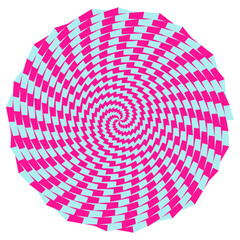 An abstract retro psychedelic spiral shape design element.