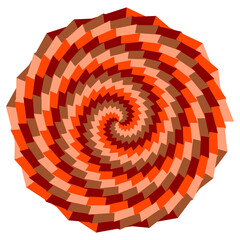An abstract retro psychedelic spiral shape design element.