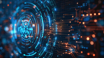 Obraz premium masthead background image on cybersecurity theme