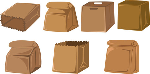 Collection of Various Paper Bag Illustrations