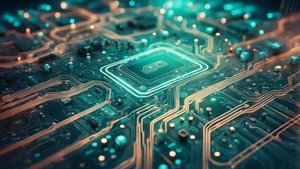 Obraz premium A computer generated image of a cityscape with a blue and pink background