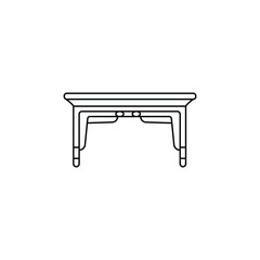 Table line art  on a white background.Charming minimalist line art of a classic wooden nightstand with a single drawer, perfect for bedroom decor inspiration and interior design projects
