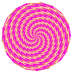 An abstract retro psychedelic spiral shape design element.