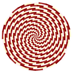 An abstract retro psychedelic spiral shape design element.