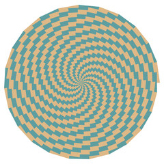 An abstract retro psychedelic spiral shape design element.