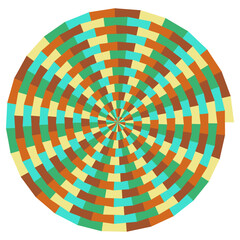An abstract retro psychedelic spiral shape design element.