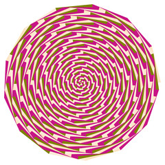 An abstract retro psychedelic spiral shape design element.