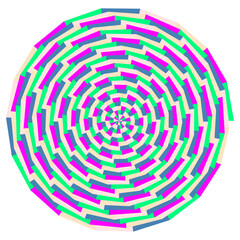 An abstract retro psychedelic spiral shape design element.