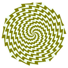 An abstract retro psychedelic spiral shape design element.