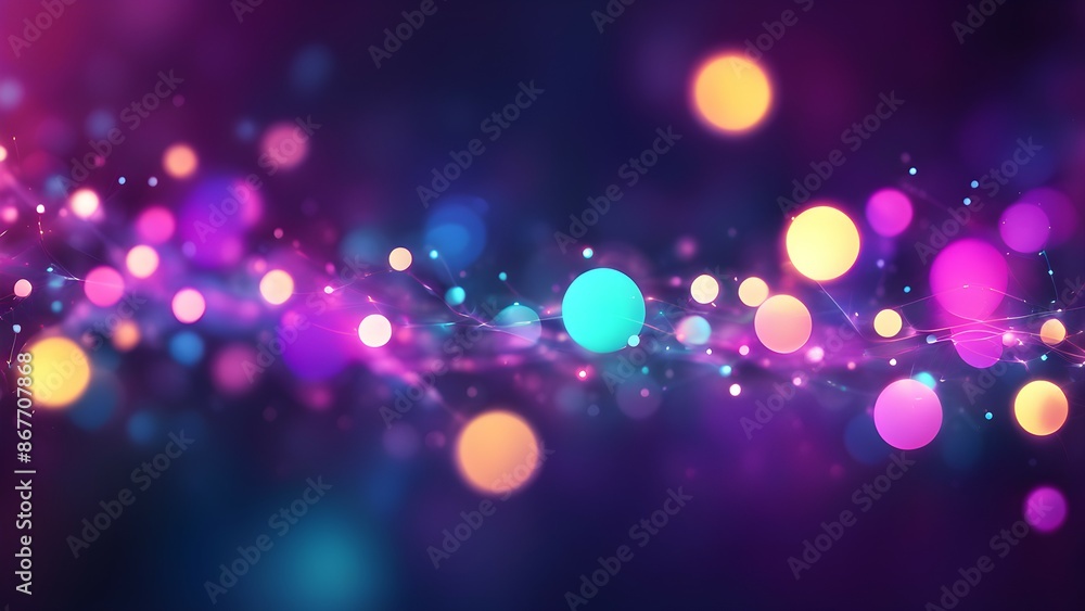 Poster a colorful, abstract image with a rainbow-like pattern