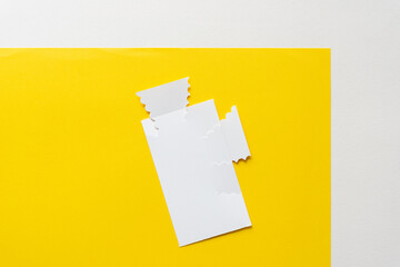 jagged edged card on yellow and plain paper