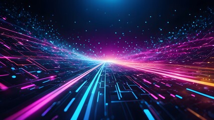 A colorful, abstract image with a rainbow-like pattern