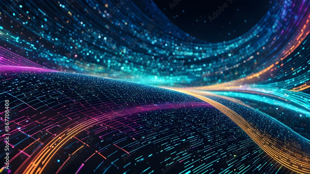 Aufkleber a colorful, abstract image with a rainbow-like pattern