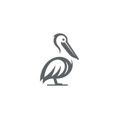 Obraz premium simple eye catching minimalist pelican bird, pelican vector bird