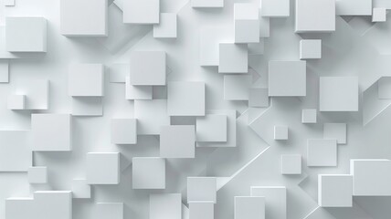 This image showcases a 3D geometric pattern of white cubes, perfect for modern wallpaper or background