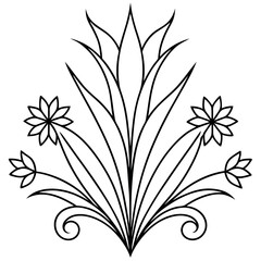 Preschoolers' Easy Coloring Book with Beautiful Grass&nbsp;Flowers with a Cute Educational Coloring Page