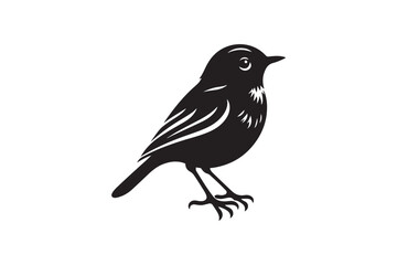 Robin bird Silhouette vector Illustration