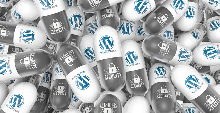 Wordpress Security, 3D Pill Visual Design Concept - An open source web software.