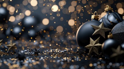 A glamorous virtual backdrop with black and gold stars, offering a touch of luxury and celebration, making every New Year's Eve Zoom call a special event.