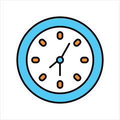 clock icon with white background vector stock illustration