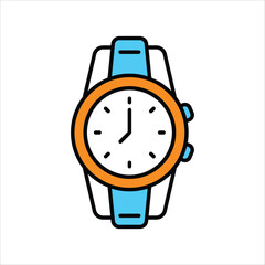 watch icon with white background vector stock illustration