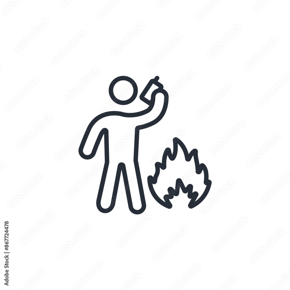 Poster call the fire brigade icon. vector.editable stroke.linear style sign for use web design,logo.symbol 