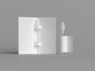 3d render Perfume sample on card mockup 