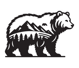 bear vector art graphic resources silhourtte vector style, white background