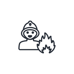 Fireman icon. vector.Editable stroke.linear style sign for use web design,logo.Symbol illustration.