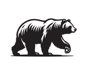 bear vector art graphic resources silhourtte vector style, white background