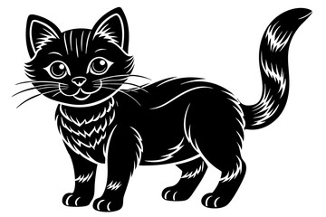 Obraz premium a cute cat silhouette vector illustration