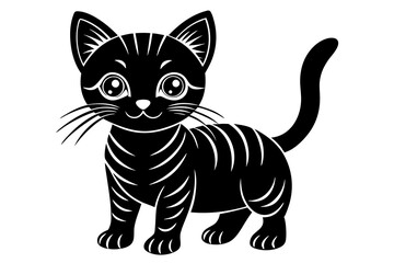 a cute cat silhouette vector illustration