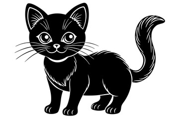 a cute cat silhouette vector illustration