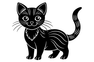a cute cat silhouette vector illustration