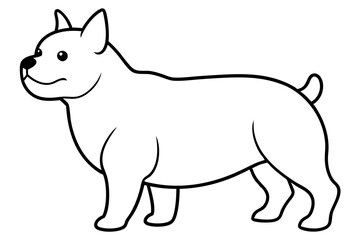 A cute fat dog silhouette vector illustration