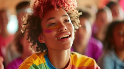 Fototapeta premium Inspiring Diversity: Student Empowering School Assembly