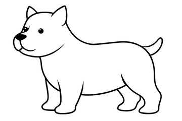 A cute fat dog silhouette vector illustration