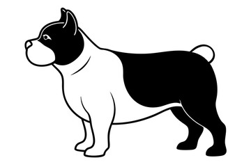 A cute fat dog silhouette vector illustration
