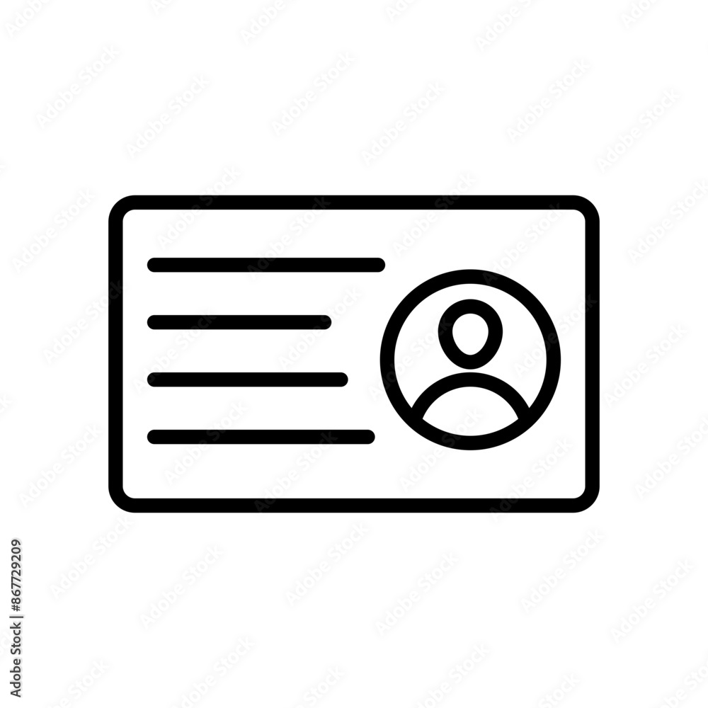Poster identification card icon set personal id illustrations for security and verification