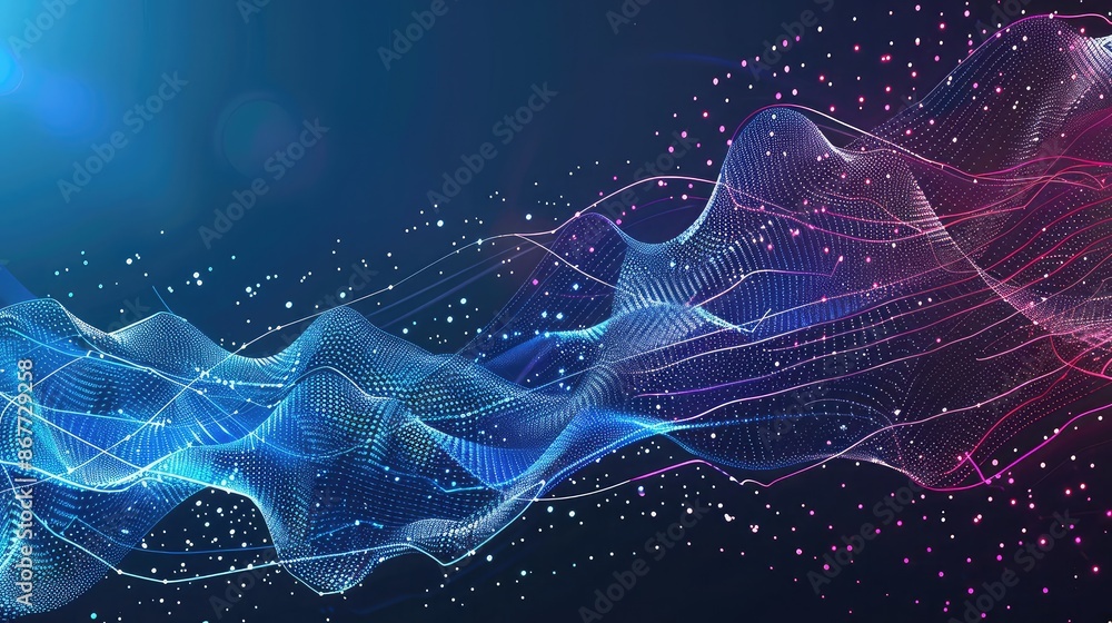 Poster virtual futuristic background featuring ai, cloud computing, and machine learning, abstract design, 