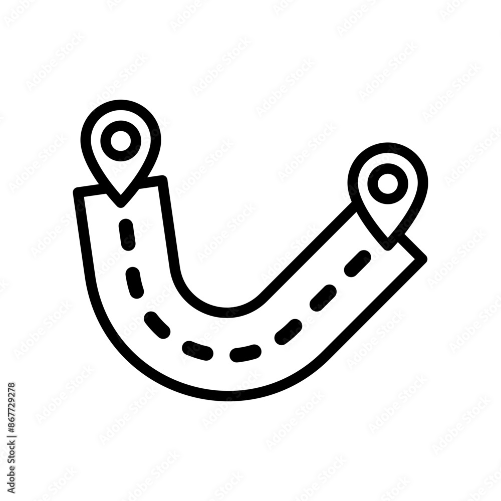Poster navigation route icon set map path illustrations for travel and gps technology