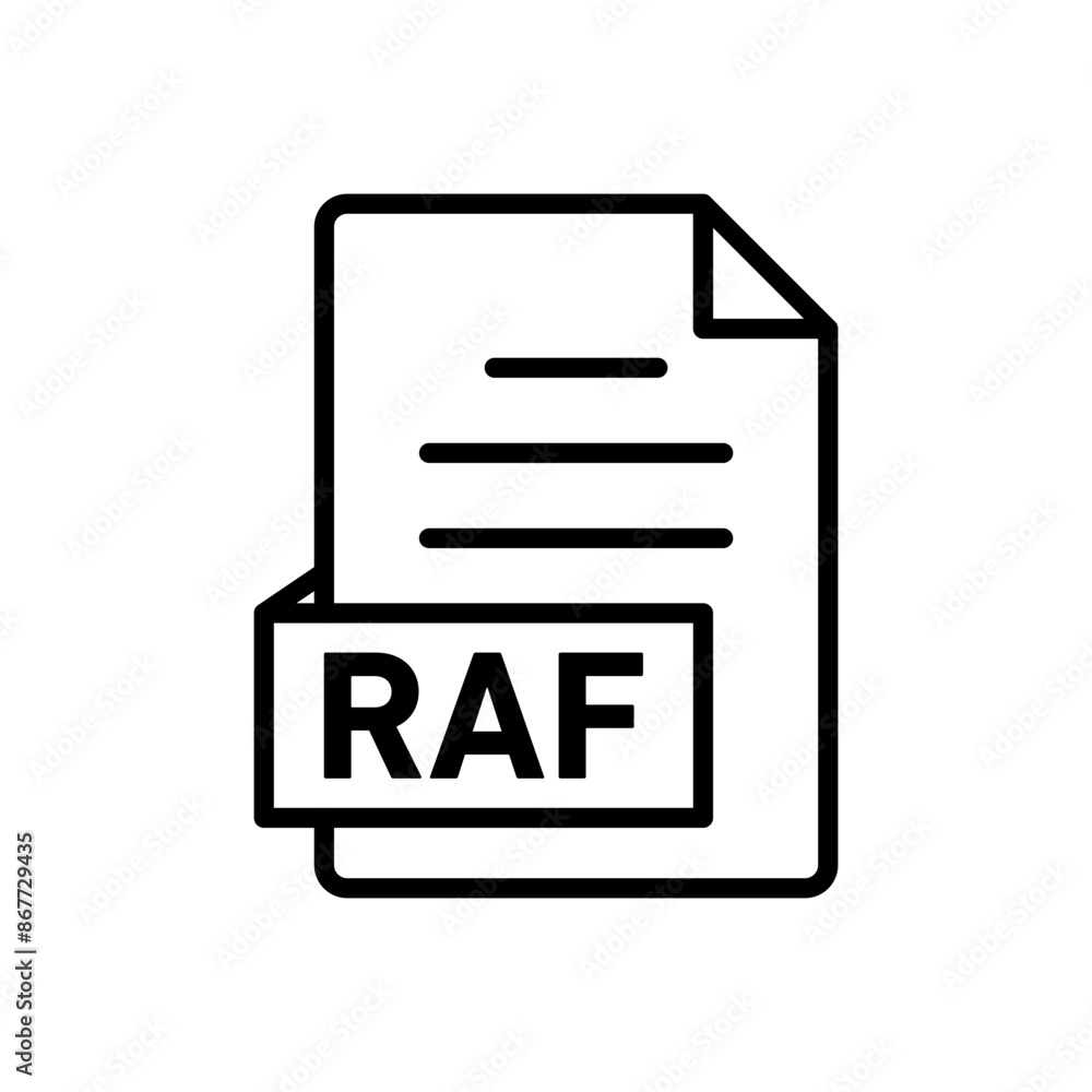 Poster rfa file icon set digital document illustrations for technology and business