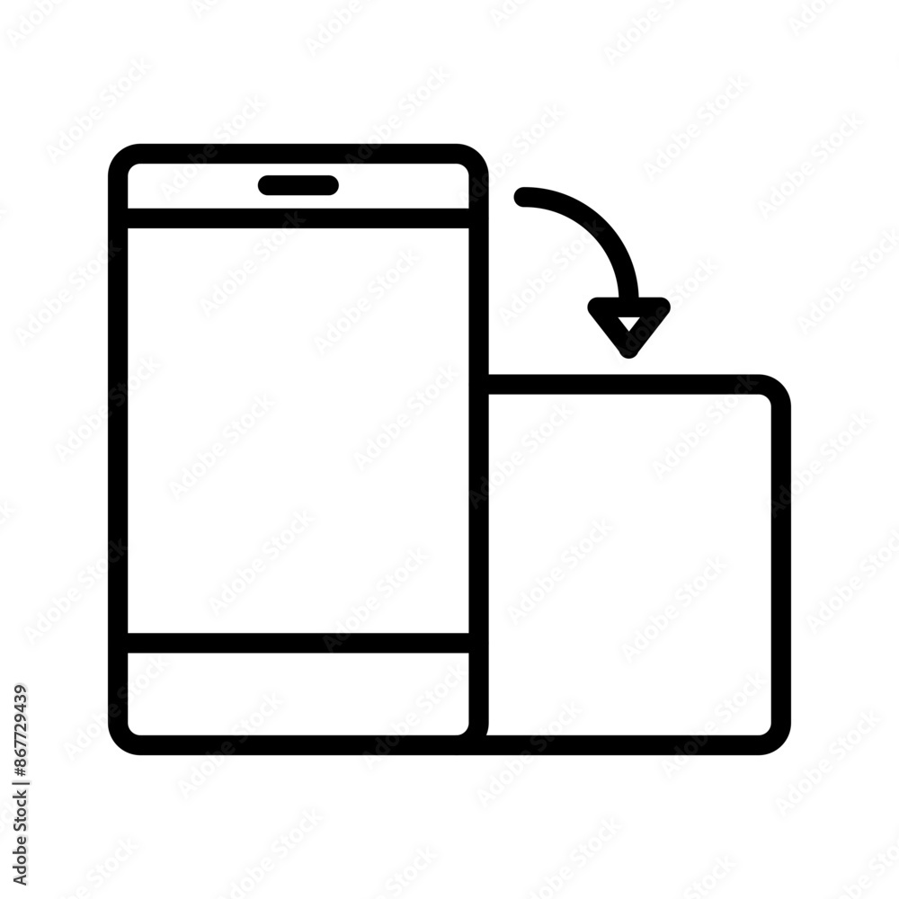 Poster rotate phone icon set screen orientation illustrations for mobile and technology