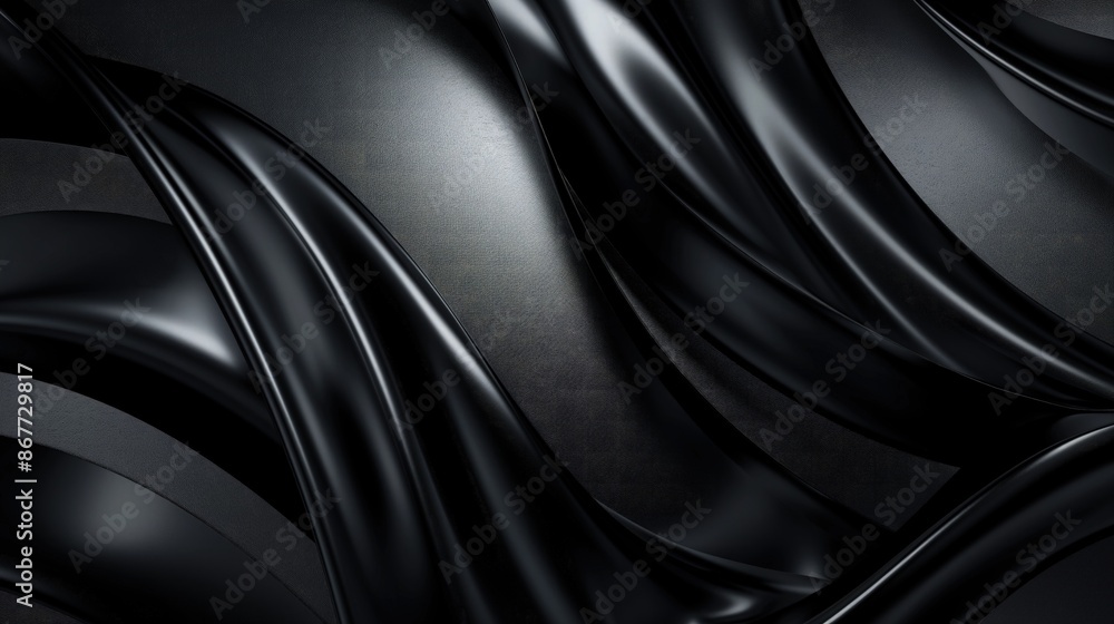 Poster a sleek virtual background featuring a deep black abstract texture with subtle metallic sheen, creat