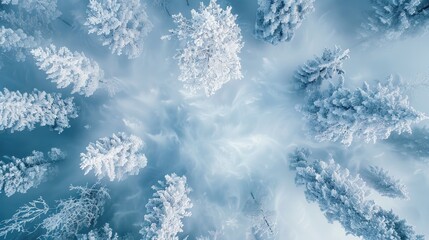 Snow covered tree tops