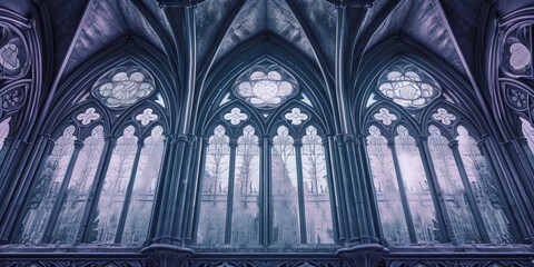 Obraz premium Vintage Gothic Archway Illustration