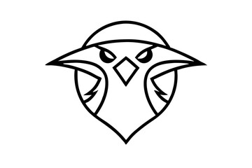 bird face logo silhouette vector illustration