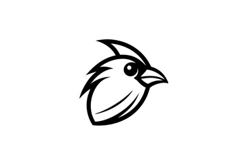 Obraz premium bird face logo silhouette vector illustration