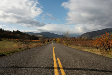 The Historic Columbi River Highway at Mosier, Oregon, Taken in Autumn
